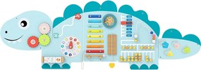 Painel de atividades para crianças Quadro sensorial Montessori de madeira 11 em 1 para a educação e o desenvolvimento precoce Azul