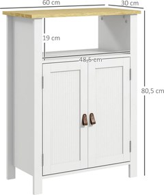 kleankin Móvel Casa de Banho Armário Casa de banho com 2 Portas Compar