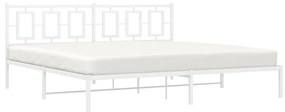 Estrutura de cama com cabeceira 193x203 cm metal branco