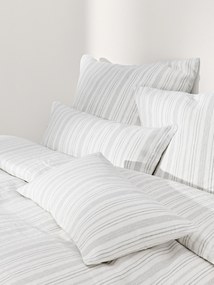 Capa de edredão em linho lavado com riscas Telma