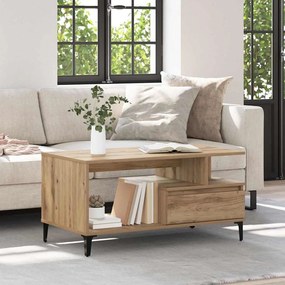 vidaXL Mesa de centro with Drawer carvalho artisiano 90 x 49 x 45 cm