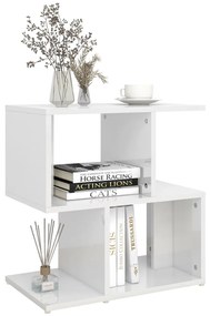 Mesa de cabeceira derivados de madeira branco brilhante