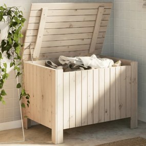 vidaXL Caixa de arrumação com tampa RANA 80x49x54 cm pinho maciço