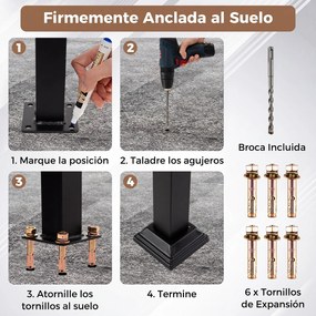 Corrimão para Escadas, 99 x 9 x 74 cm, Ângulo Regulável, Preto