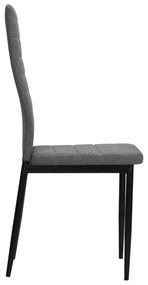 Cadeiras de jantar 4 pcs tecido cinzento-claro