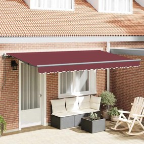 vidaXL Toldo Retrátil Manual Vermelho bordô e Antracite