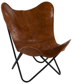 Lesli Living Cadeira borboleta Buffalo 75x75x87 cm castanho