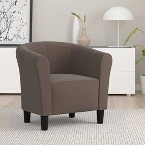 vidaXL Poltrona em tecido cinzento-acastanhado