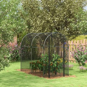 Estufa de Cultivo Estufa de Jardim com 1 Porta Suporte e Anti UV para Proteger as Plantas 120x240x188 cm Preto