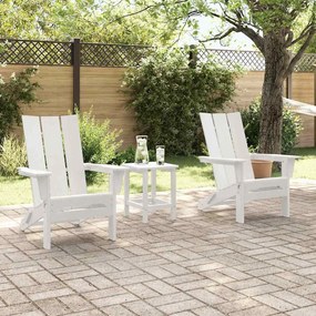Cadeiras Adirondack Dobráveis vidaXL 2 pcs Branca 74.5x80.5x90 cm HDPE