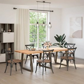 Pés para mesa de jantar em formato de V, 3 peças, aço natural, 70x(72-
