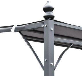Pérgola de Jardim 4x3m Pérgola Montada na Parede com Toldo e 16 Orifíc