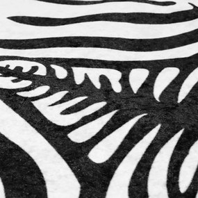 Tapete lavável antiderrapante 120x170 cm zebra preto e branco