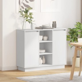 vidaXL Sideboard com LED Branco 90x32x75 cm em Madeira Compensada