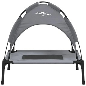 Cama para cães com toldo tecido oxford e aço antracite