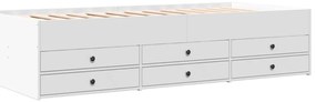 Sofá-cama com gavetas sem colchão 100x200 cm branco