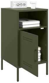 Mesa de cabeceira 36x39x68 cm aço verde-azeitona