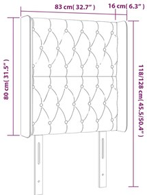 Cabeceira de cama c/ luzes LED tecido 83x16x118/128cm cor creme
