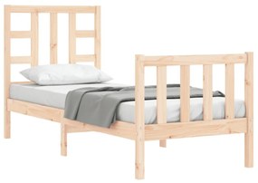 Estrutura cama de solteiro pequena c/ cabeceira madeira maciça