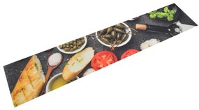 Tapete de cozinha lavável 60x300 cm veludo padrão vinho/jantar