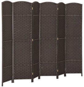 HOMCOM Biombo de 6 Painéis Separador de Ambientes Dobrável 240x1,6x170 cm Biombo Separador de Ambientes para Sala de Estar Dormitório Escritório Marrom
