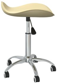 Cadeira de jantar giratória couro artificial cor creme