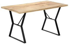 Mesa de jantar madeira de mangueira maciça 140x80x76 cm