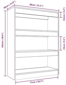 Estante/divisória madeira processada 80x30x103 cm branco