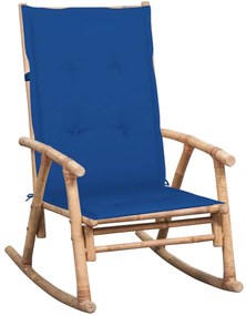 vidaXL Cadeira de baloiço com almofadão bambu
