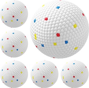Conjunto de 6 Bolas para Cão, 5,8 x 5,8 x 5,8 cm, Compatíveis com Lançador Automático, Brancas