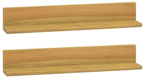 vidaXL Prateleiras de parede 2 pcs 60x10x10 cm madeira de teca maciça