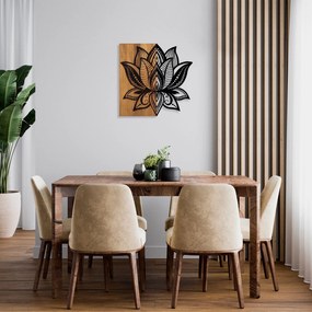 Acessório Decorativo de Parede Lotus 10 – Nogueira e Preto – 58 x 59 c