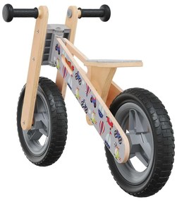 Bicicleta de equilíbrio para crianças com estampa cinzento