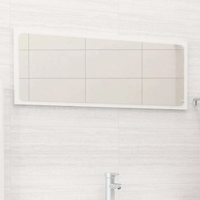 vidaXL Espelho de casa de banho derivados de madeira branco brilhante