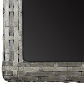 Mesa de jardim 110x53x72 cm vidro e vime PE antracite