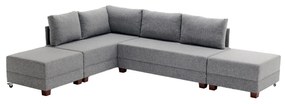 Sofá-Cama de Canto Fly – Cinzento – 210x70x280 cm