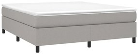 Estrutura de cama sem colchão 160x200 cm tecido cinzento-claro