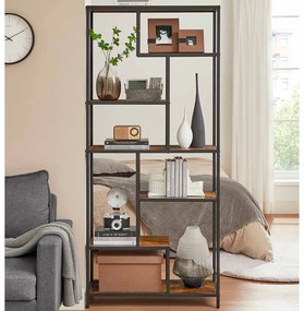 Estante de livros elegante 30 x 80 x 180 cm castanho Vintage-preto