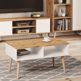 Mesa de Centro Artesanal Sandi Oak - Branca