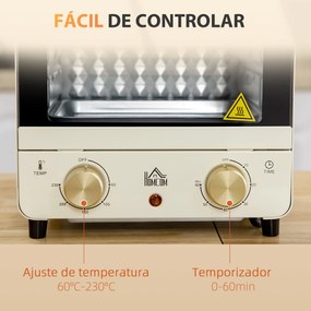 HOMCOM Mini Forno Elétrico 15 Litros 1000W Forno com Temperatura até 2