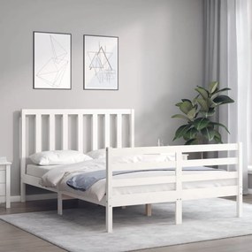 Cama sem colchão 120x200 cm madeira de pinho maciça branco
