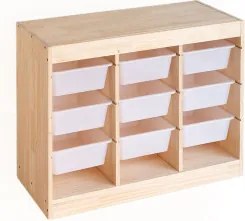 Módulo De Armazenamento Em Madeira De Pinho Nopik Kids 9 Gavetas - Sklum