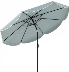 Outsunny Guarda-sol de Jardim Exterior Redondo Inclinável a 3 Posições com 8 Varetas e Volante, Φ265 x 235 cm, Azul | Aosom Portugal