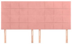 Cabeceira de cama 4 pcs veludo 80x5x78/88 cm rosa