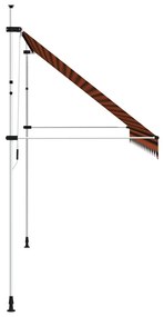 Toldo retrátil manual 400 cm laranja e castanho