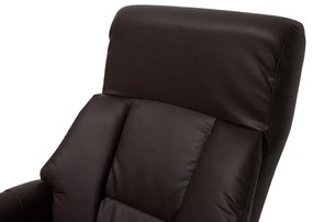 Cadeira de massagem com repousa-pés em pele sintética castanha escura FORCE Beliani