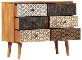 Aparador com estampagem 90x30x70 cm madeira mangueira maciça