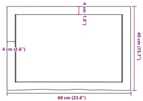 Prateleira de parede 60x40x(2-4) cm carvalho tratado castanho