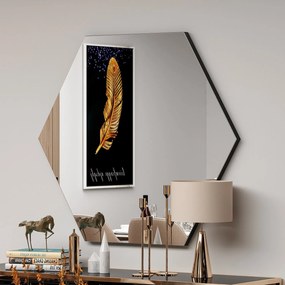 Espelho Hexagonal Zeo – Preto – 70 cm x 60 cm x 2,2 cm