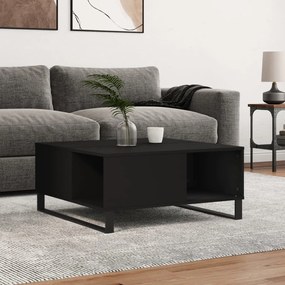 vidaXL Mesa de centro 80x80x36,5 cm derivados de madeira preto